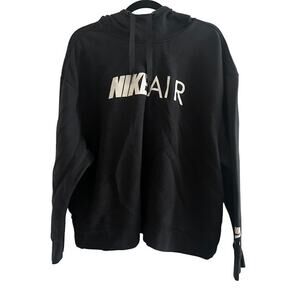 NIKE AIR Oversized Black Drawstring Hoodie W/Pockets Size L
